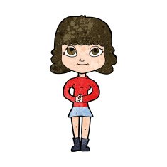 cartoon happy woman N241