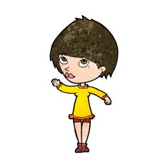 Cartoon Woman Waving N304