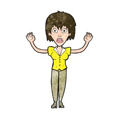 cartoon woman stressing out N19