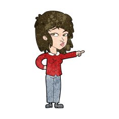 cartoon woman pointing N190