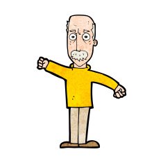 cartoon angry old man N139