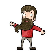 cartoon man with beard waving N9