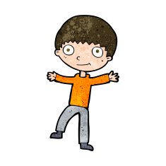cartoon happy boy N216