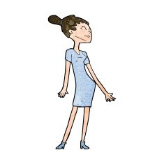 cartoon woman in dress N37