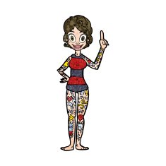 cartoon woman covered in tattoos N9