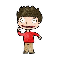 cartoon happy boy N217