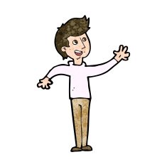 Cartoon Man Waving N33