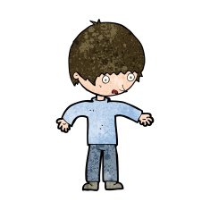 cartoon confused boy N14
