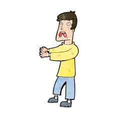 cartoon terrified man N233