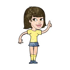 cartoon pretty girl with idea N25