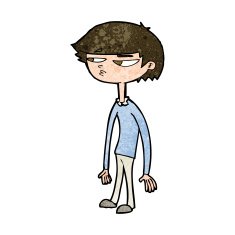 cartoon suspicious boy N8