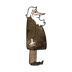 cartoon bearded old man N35