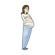 cartoon pregnant woman N23