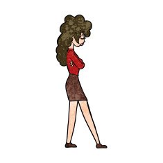 cartoon annoyed woman N172