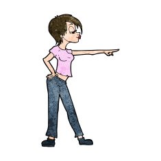 cartoon woman pointing N192