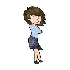 cartoon happy woman N242