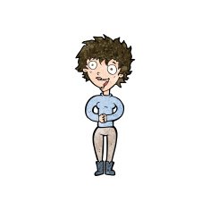 cartoon crazy excited woman N17