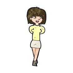 cartoon happy woman N243