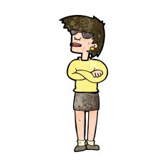 cartoon annoyed woman N173