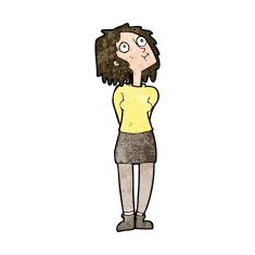 cartoon curious woman N56