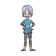 cartoon woman with heavy tattoos N9