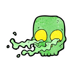 cartoon gross skull N15