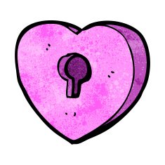 cartoon heart with keyhole N22
