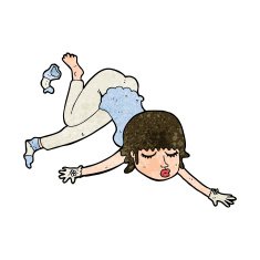 cartoon woman floating N9