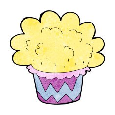 cartoon cupcake N123
