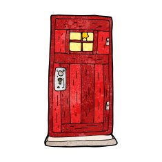 cartoon old wood door N9