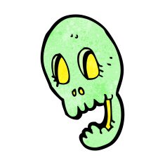 funny cartoon skull N38