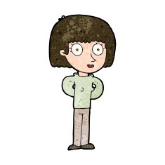cartoon staring woman N36