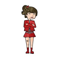 cartoon cool girl N27