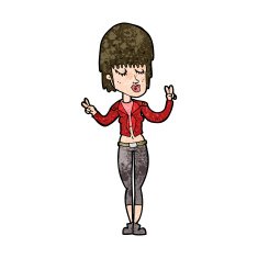 cartoon cool girl N28