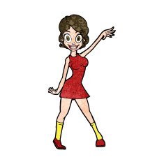 cartoon party girl N9