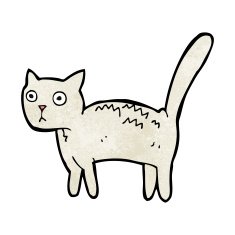 cartoon frightened cat N22