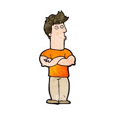 cartoon man with folded arms N29