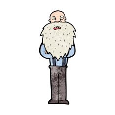 cartoon bearded old man N36