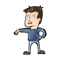 cartoon man making camp gesture N28