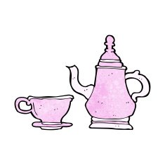 cartoon coffee pot and cup N11