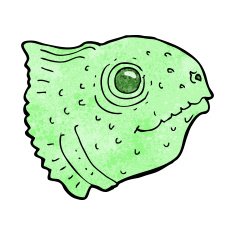 cartoon fish head N10