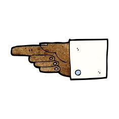 cartoon pointing hand N46