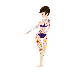 cartoon bikini girl covered in tattoos N8