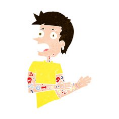 cartoon man with tattoos N9