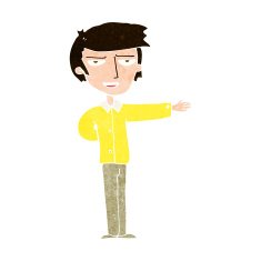 cartoon man gesturing welcome N10