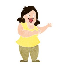 cartoon happy fat woman N6
