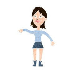 cartoon woman making hand gesture N9