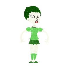 cartoon zombie monster woman N9