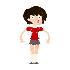 cartoon surprised woman N216
