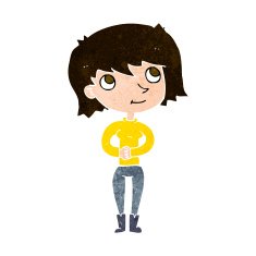cartoon friendly woman N63